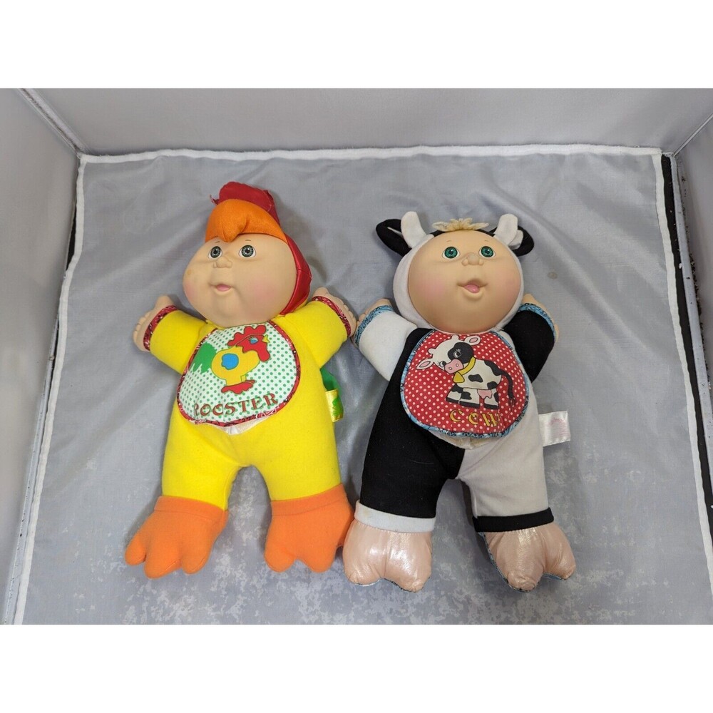 Vintage CABBAGE PATCH KIDS BABYLAND Cow and Rooster SOFT DOLL XAVIER ROBERTS